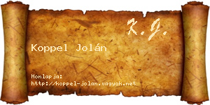 Koppel Jolán névjegykártya