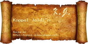 Koppel Jolán névjegykártya
